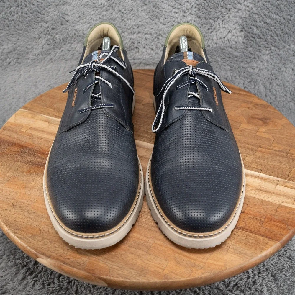 Pikolinos Olvera M8A-4222C1 Lace-Up Shoes Blue Leather Men's US 12 (EU 45)